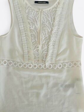 Roberto Cavalli Vintage Ivory Coral Reef Lace Silk Top 6